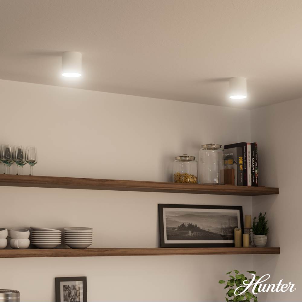 Hunter 13126 White Canoga White 1 Light Small Flush Mount Ceiling Light Fixture Image 4