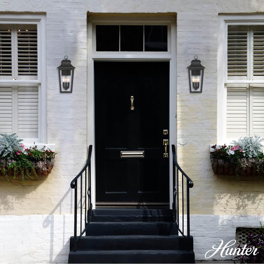 Hunter Spring Cove Hunter Spring Cove Matte Black With Clear Glass 3 Light