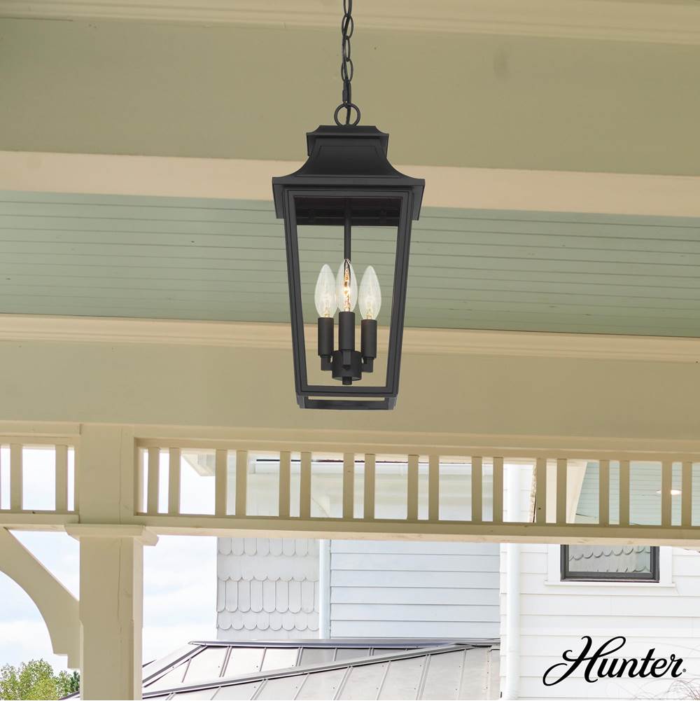 Hunter 46084 Matte Black Hunter Spring Cove Matte Black With Clear Glass 3 Light Image 7