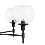 Hunter Xidane Matte Black With Clear Glass 5 Light Chandelier Ceiling Light Fixture