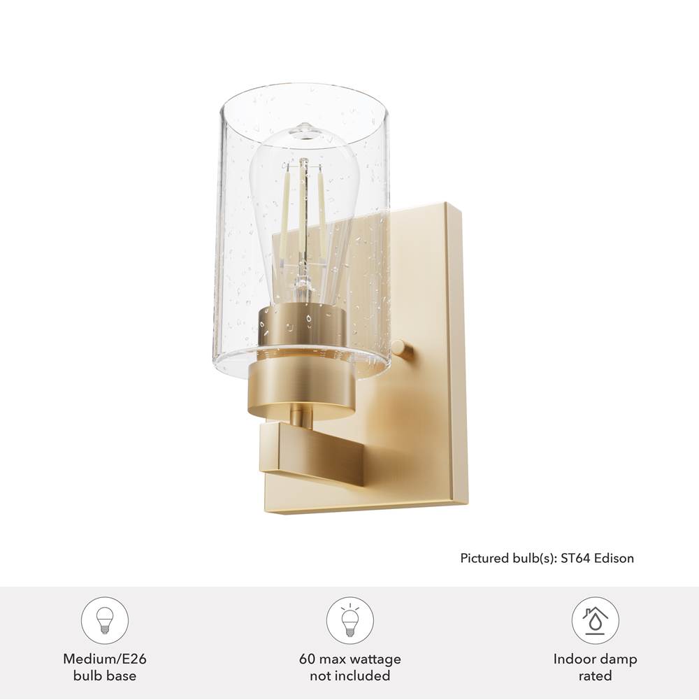 Hunter 13072 Alturas Gold Hartland Alturas Gold With Seeded Glass 1 Light Image 2