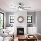 Hunter 52785 Brushed Nickel 52 Inch Georgetown Energy Star Hunterexpress Brushed Nickel Ceiling Fan With Led Light Kit And Handheld Remote Image 3