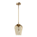 Hunter 45235 Alturas Gold Vidria Alturas Gold With Amber Iridescent Glass 1 Light Pendant Ceiling Light Fixture Image 1