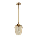 Hunter 45235 Alturas Gold Vidria Alturas Gold With Amber Iridescent Glass 1 Light Pendant Ceiling Light Fixture Image 1