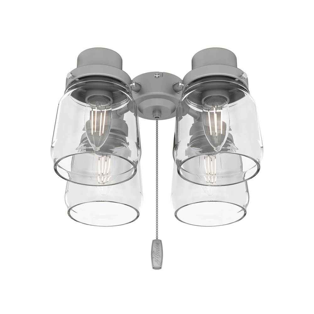 Hunter  Original 4 Light Accessory Fitter And Glass, Matte Silver