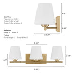 Hunter 48114 Alturas Gold Fauna Grove 3 Light Medium Vanity Gold Image 4