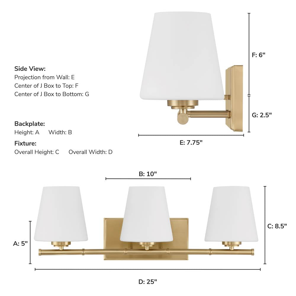 Hunter 48114 Alturas Gold Fauna Grove 3 Light Medium Vanity Gold Image 4