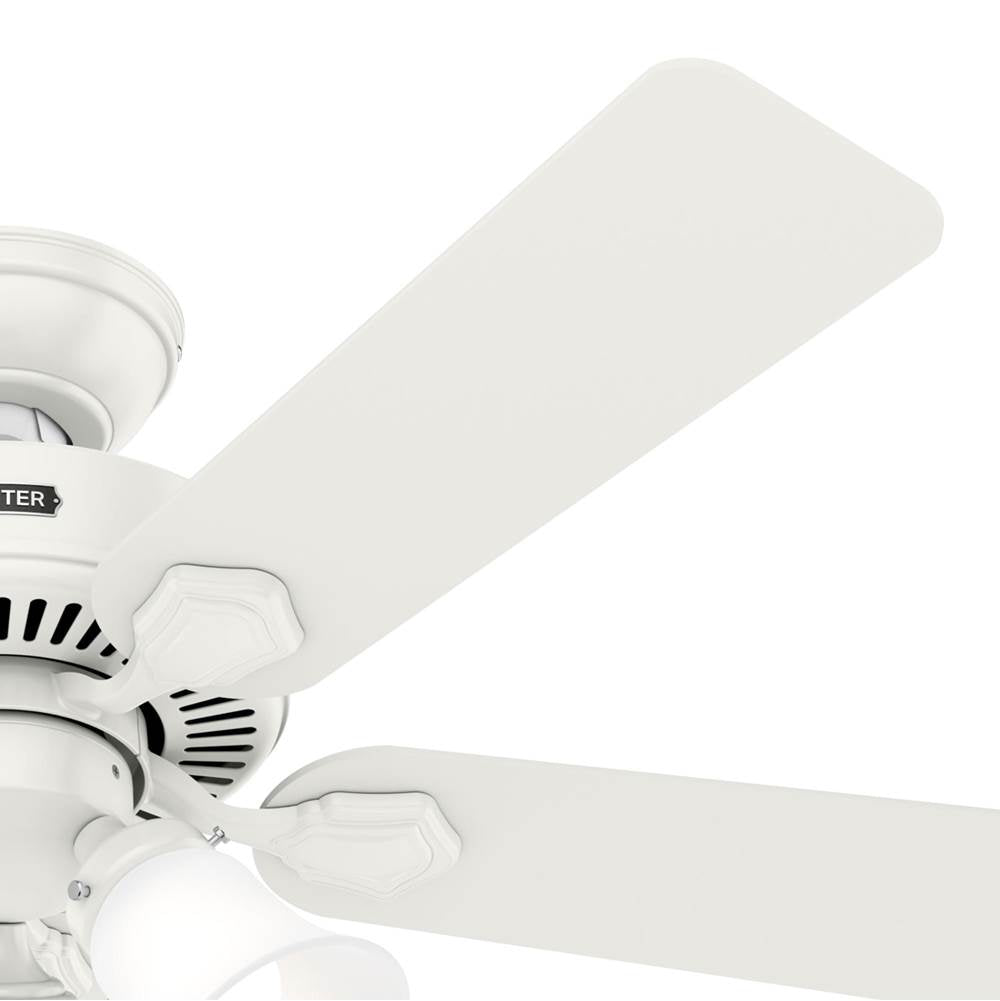 Hunter 52777 Fresh White Hunter 44 Inch Swanson Fresh White Ceiling Fan With Led Light Kit And Pull Chain Image 5