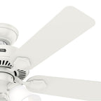 Hunter 52777 Fresh White Hunter 44 Inch Swanson Fresh White Ceiling Fan With Led Light Kit And Pull Chain Image 5