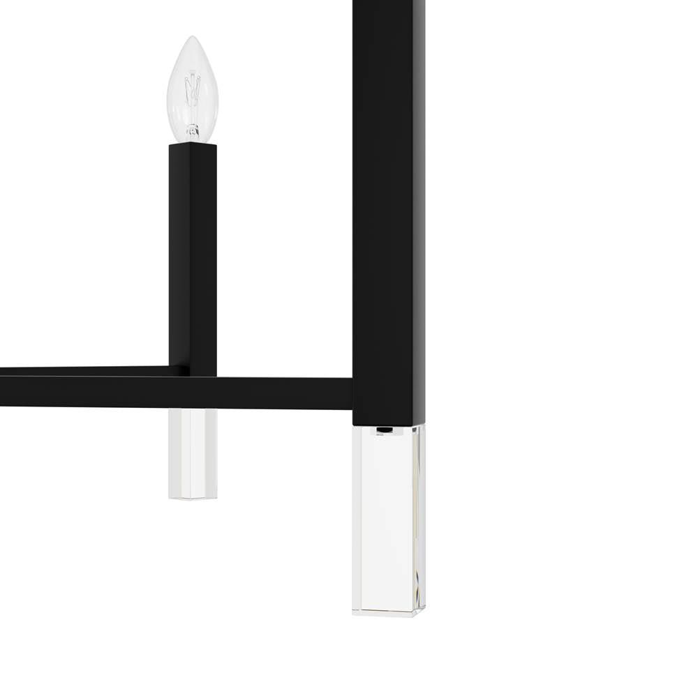 Hunter 45230 Matte Black Sunjai Matte Black 12 Light Chandelier Ceiling Light Fixture Image 6