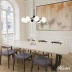 Hunter 19870 Matte Black Hepburn Matte Black With Cased White Glass 8 Light Chandelier Ceiling Light Fixture Image 6