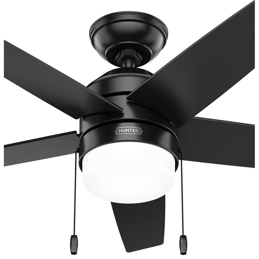 Hunter 52492 Matte Black 44 Inch Bardot Matte Black Ceiling Fan With Led Light Kit And Pull Chain Image 2