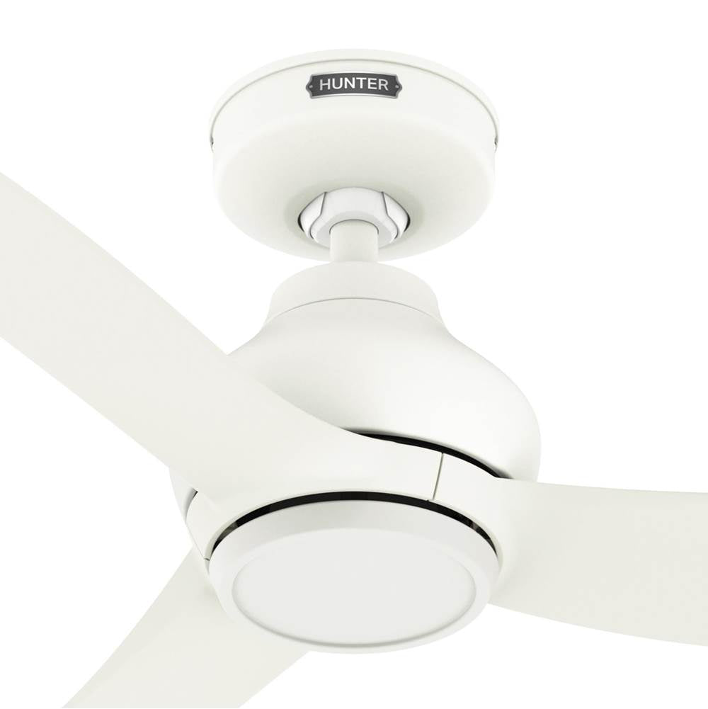 Hunter 52830 Matte White 52 Inch Mazzini Energy Star Matte White Damp Rated Ceiling Fan And Handheld Remote Image 4