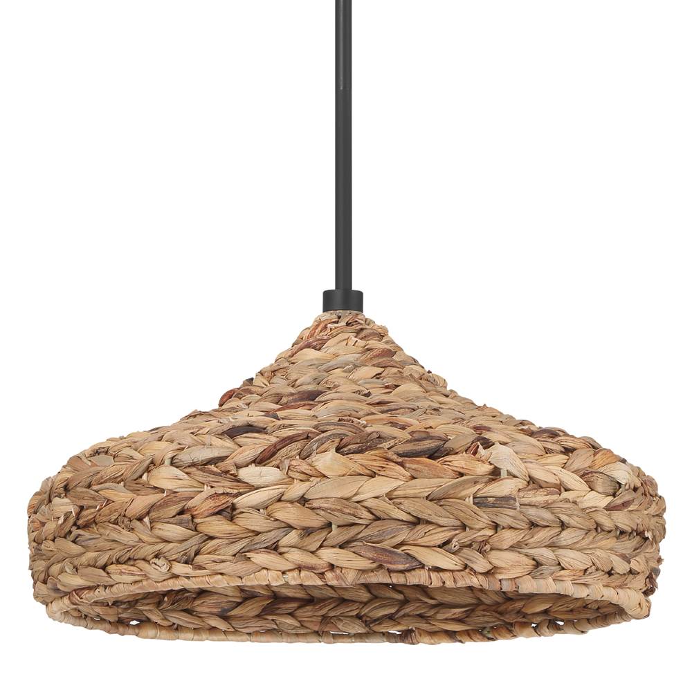 Hunter 49028 Matte Black Cambria Matte Black 1 Light Large Pendant Ceiling Light Fixture Image 1