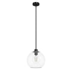 Hunter 19513 Matte Black Xidane Matte Black With Clear Glass 1 Light Pendant Ceiling Light Fixture Image 1