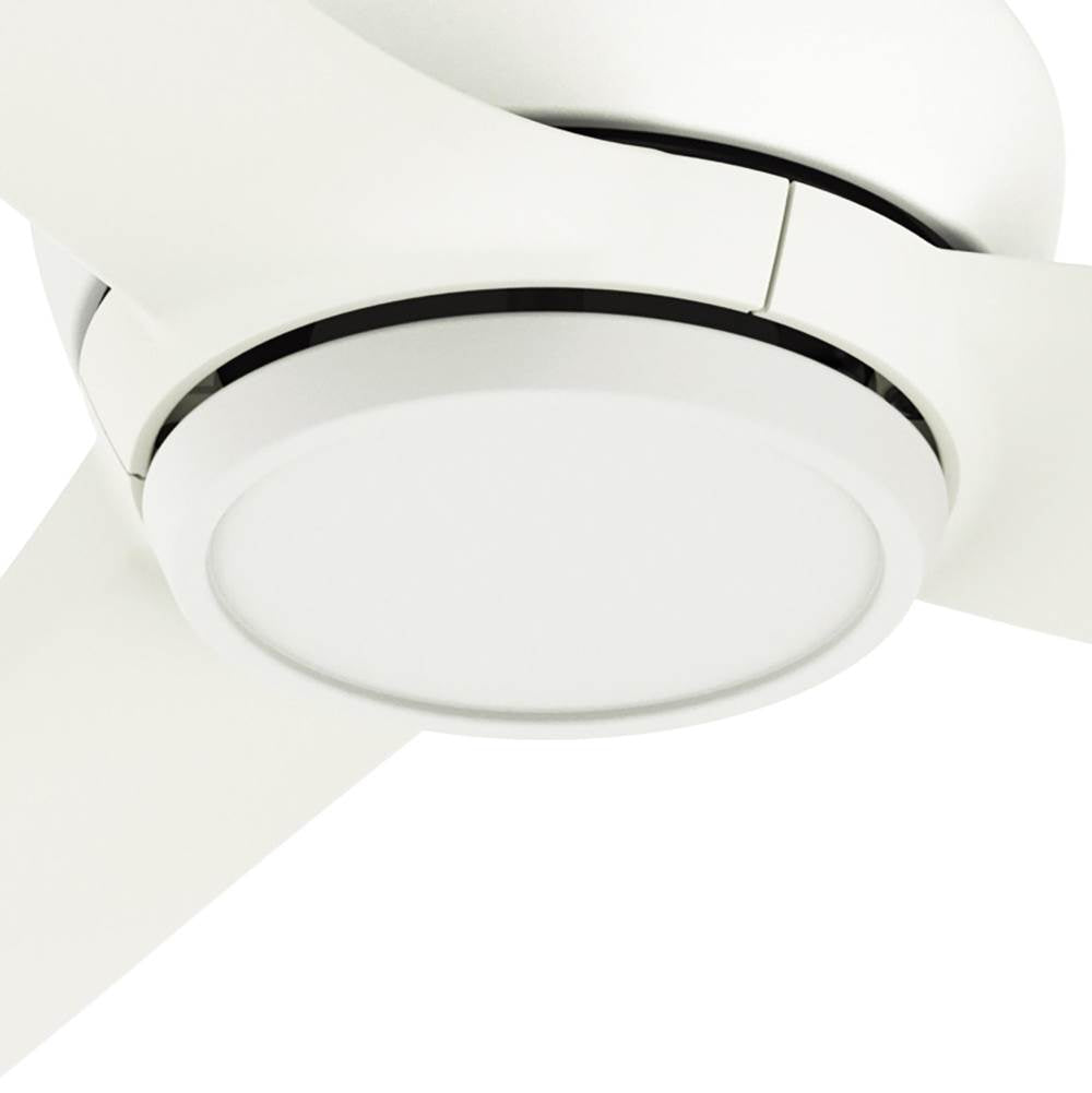 Hunter Mazzini 52 Inch Mazzini Energy Star Matte White Damp Rated Ceiling Fan And Handheld Remote