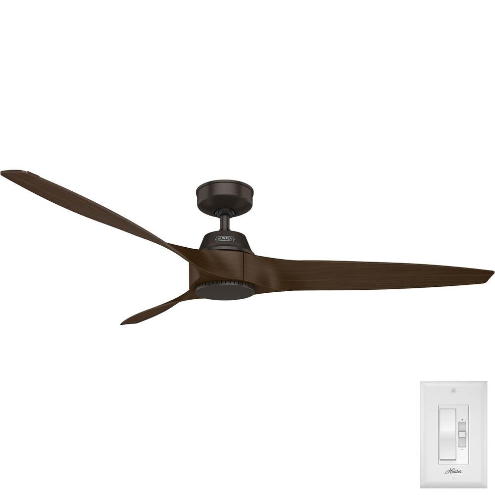 Hunter Mosley 60 Inch Mosley Energy Star Premier Bronze Damp Rated Ceiling Fan And Wall Control