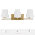 Hunter 48114 Alturas Gold Fauna Grove 3 Light Medium Vanity Gold Image 3