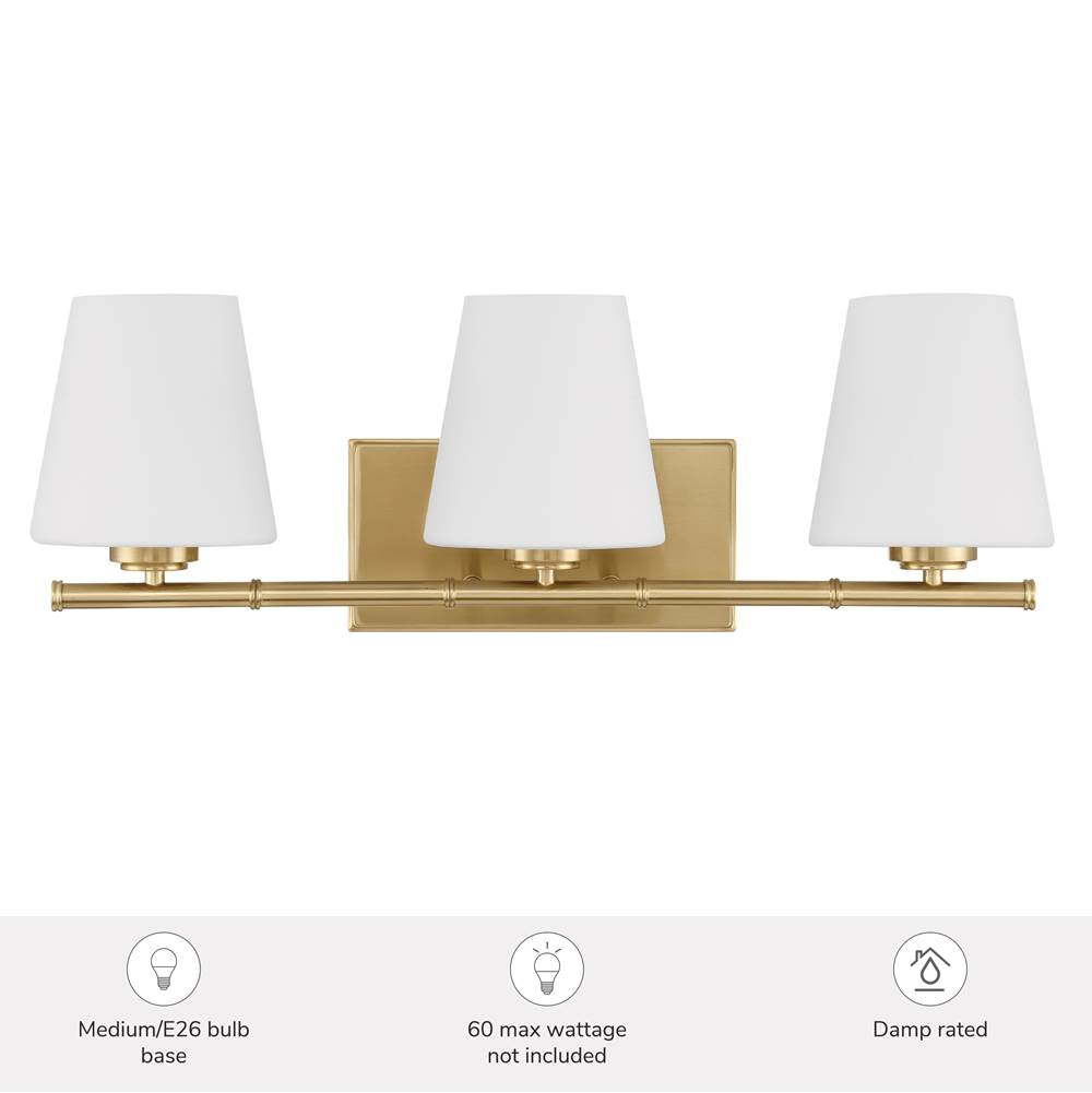 Hunter 48114 Alturas Gold Fauna Grove 3 Light Medium Vanity Gold Image 3