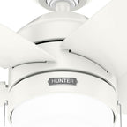 Hunter 52493 Fresh White 52 Inch Bardot Fresh White Ceiling Fan With Led Light Kit And Pull Chain Image 7