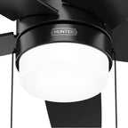 Hunter Bardot 52 Inch Bardot Matte Black Ceiling Fan With Led Light Kit And Pull Chain