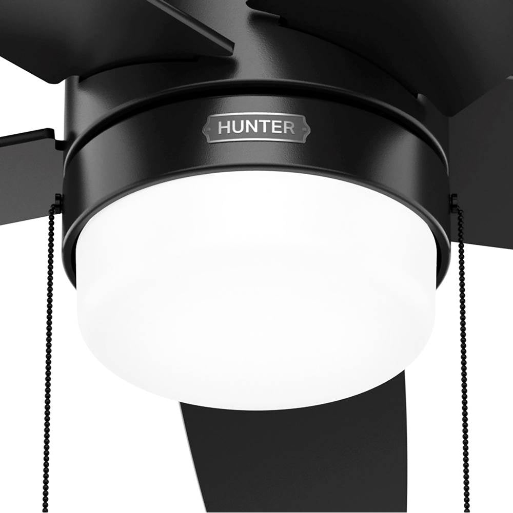 Hunter Bardot 52 Inch Bardot Matte Black Ceiling Fan With Led Light Kit And Pull Chain