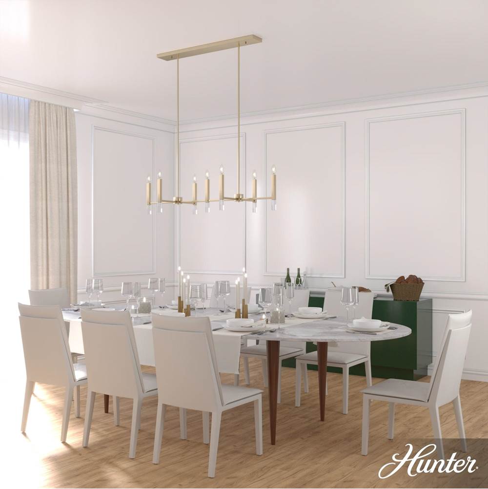 Hunter 19986 Alturas Gold Sunjai Alturas Gold 7 Light Chandelier Ceiling Light Fixture Image 6