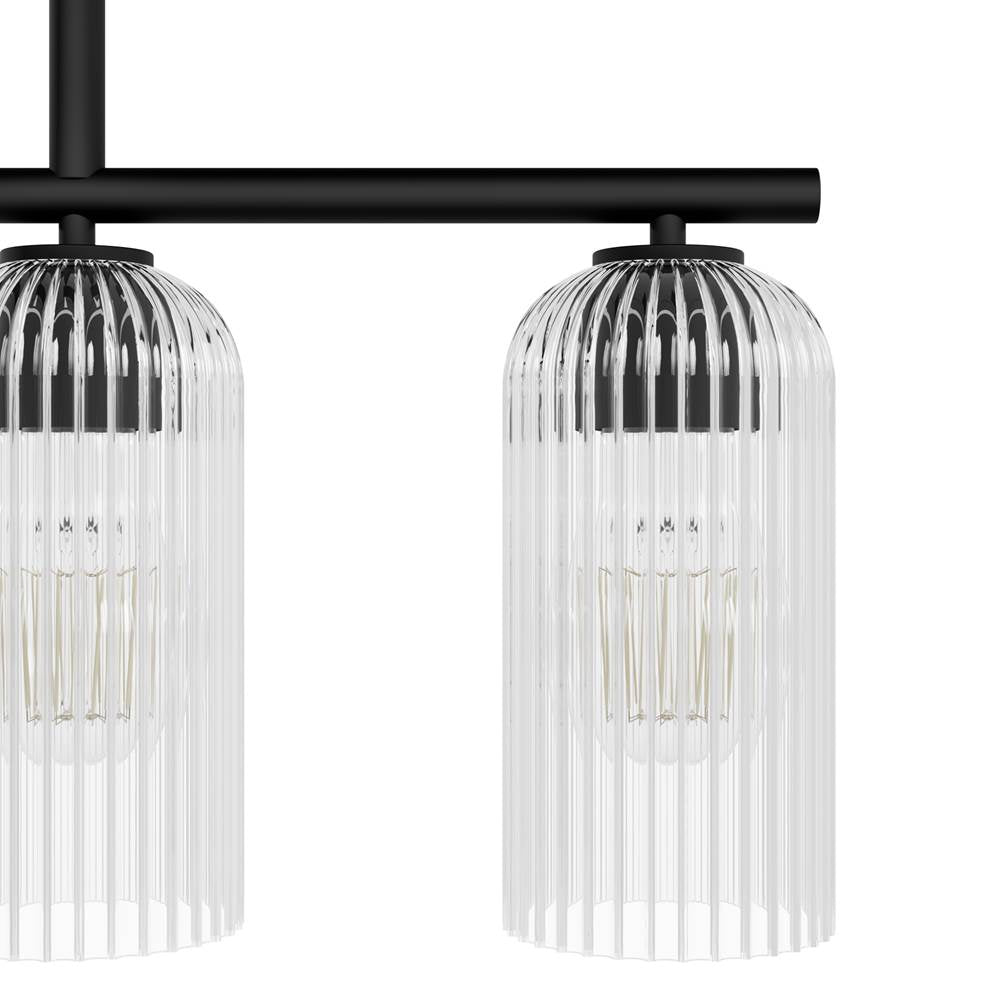 Hunter 13232 Matte Black Beverly Glen Matte Black With Clear Glass 5 Light Chandelier Ceiling Light Fixture Image 5