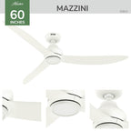 Hunter 52812 Matte White 60 Inch Mazzini Matte White Image 6