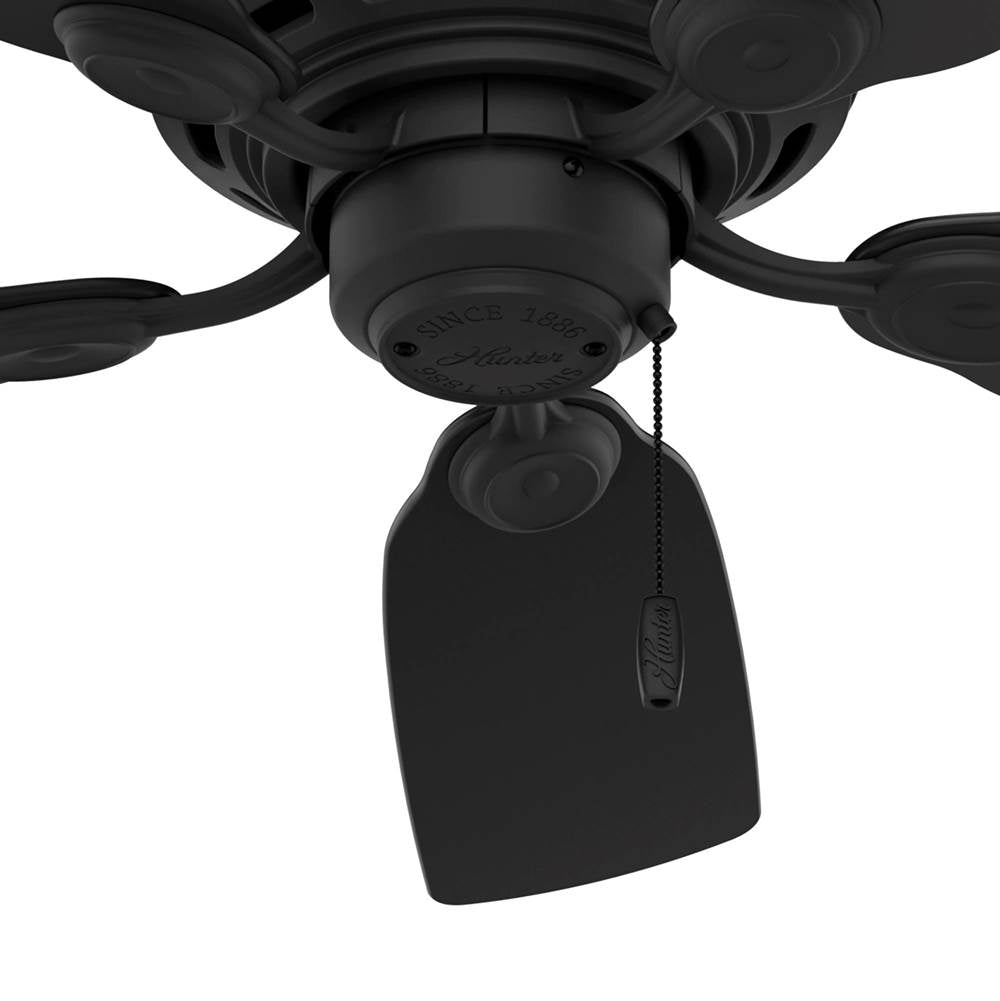 Hunter Low Profile 42 Inch Low Profile Matte Black Low Profile Ceiling Fan And Pull Chain