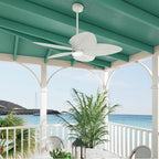 Hunter 52999 Matte White 52 Inch Tropic View Matte White Damp Rated Ceiling Fan With Led Light Kit And Wall Control Image 3