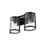 Hunter 48000 Matte Black Astwood Matte Black With Clear Glass 2 Light Vanity Wall Light Fixture Image 7