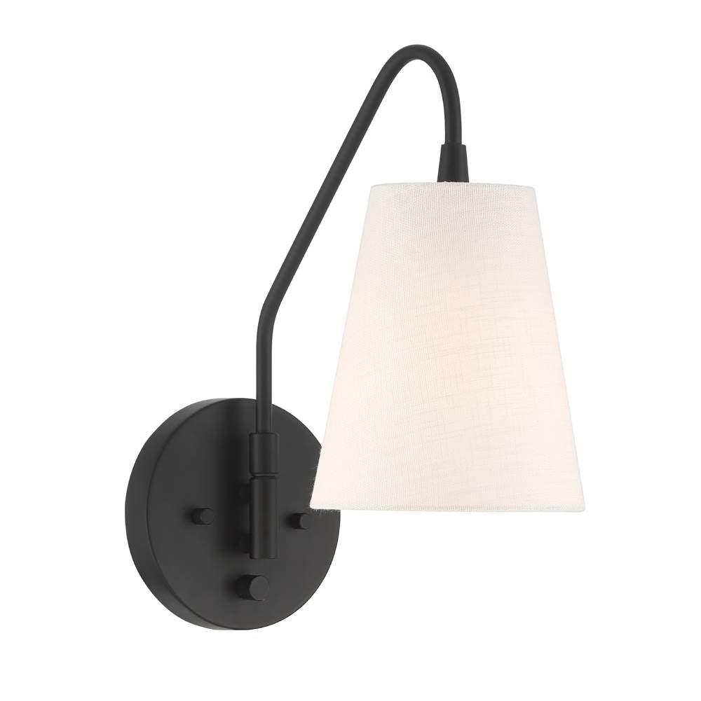 Hunter 48174 Matte Black Valley Park 1 Light Large Pin Up Sconce Black Image 3