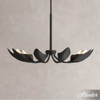Hunter 48222 Matte Black Hunter Juneway Matte Black 10 Light Medium Chandelier Ceiling Light Fixture Image 8