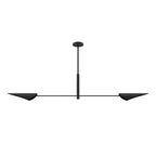 Hunter 48142 Matte Black Merian 2 Light Extra Large Linear Black Image 1