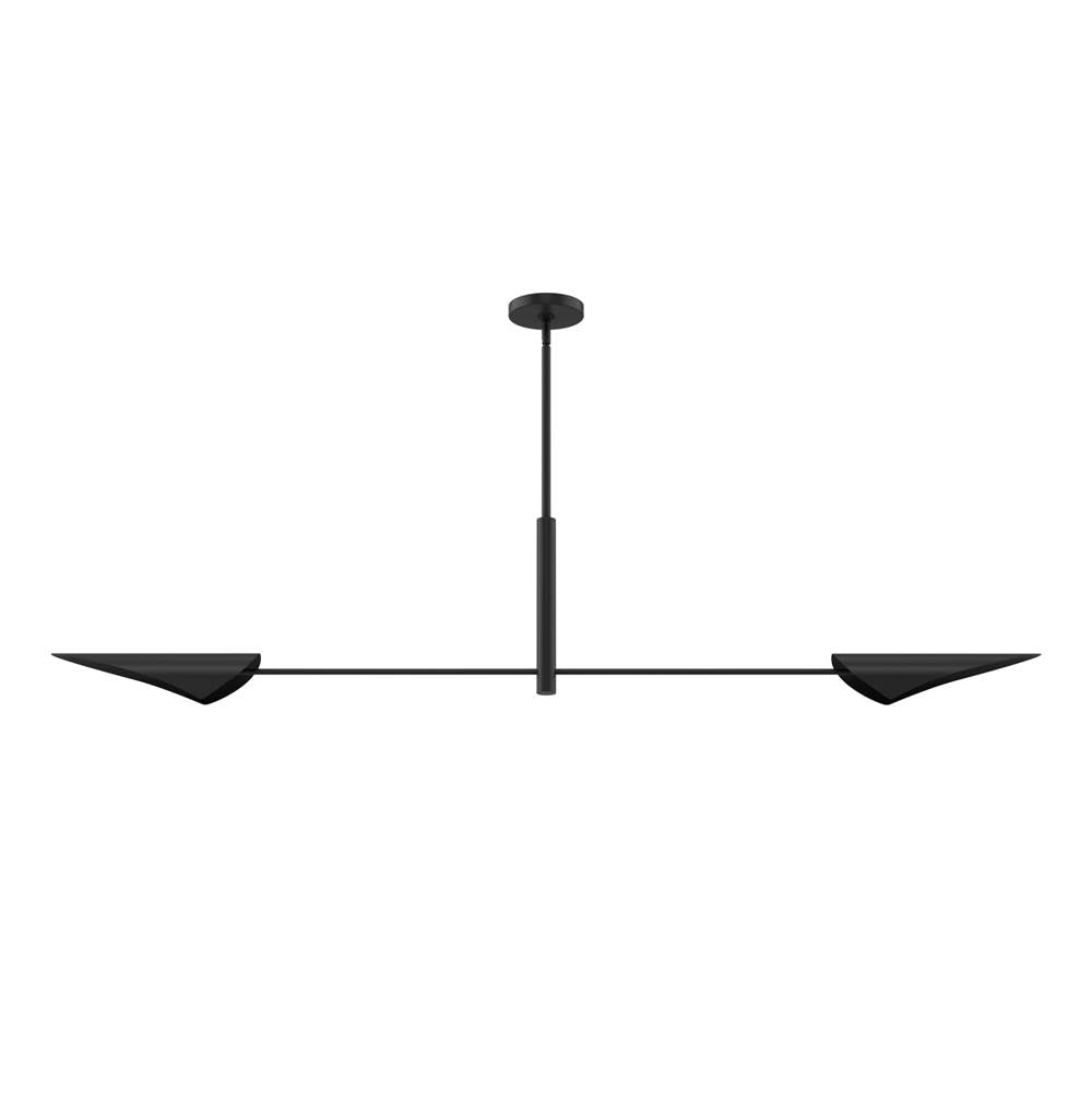Hunter 48142 Matte Black Merian 2 Light Extra Large Linear Black Image 1