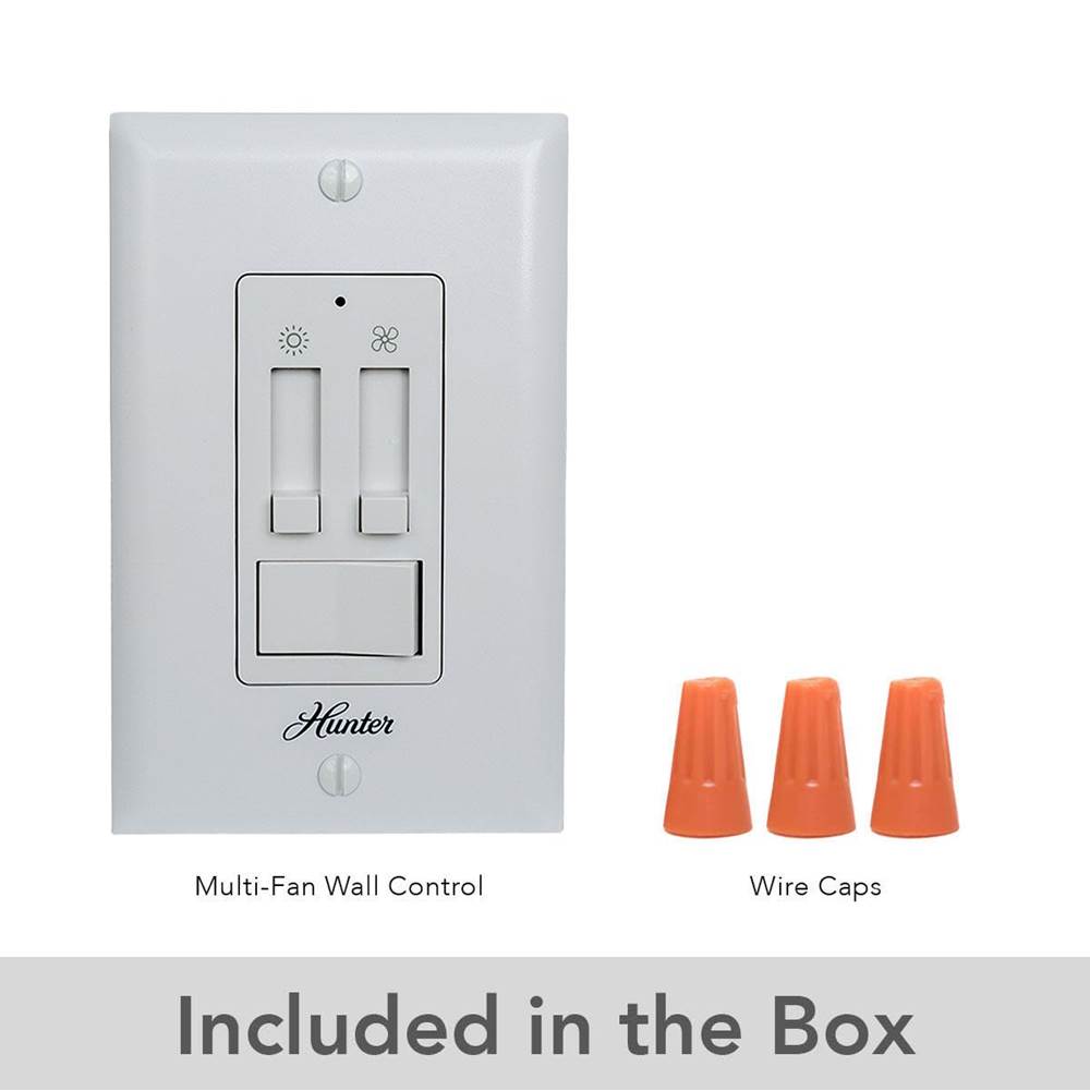 Hunter 99816 Fresh White Multi-fan Wall Control Image 2