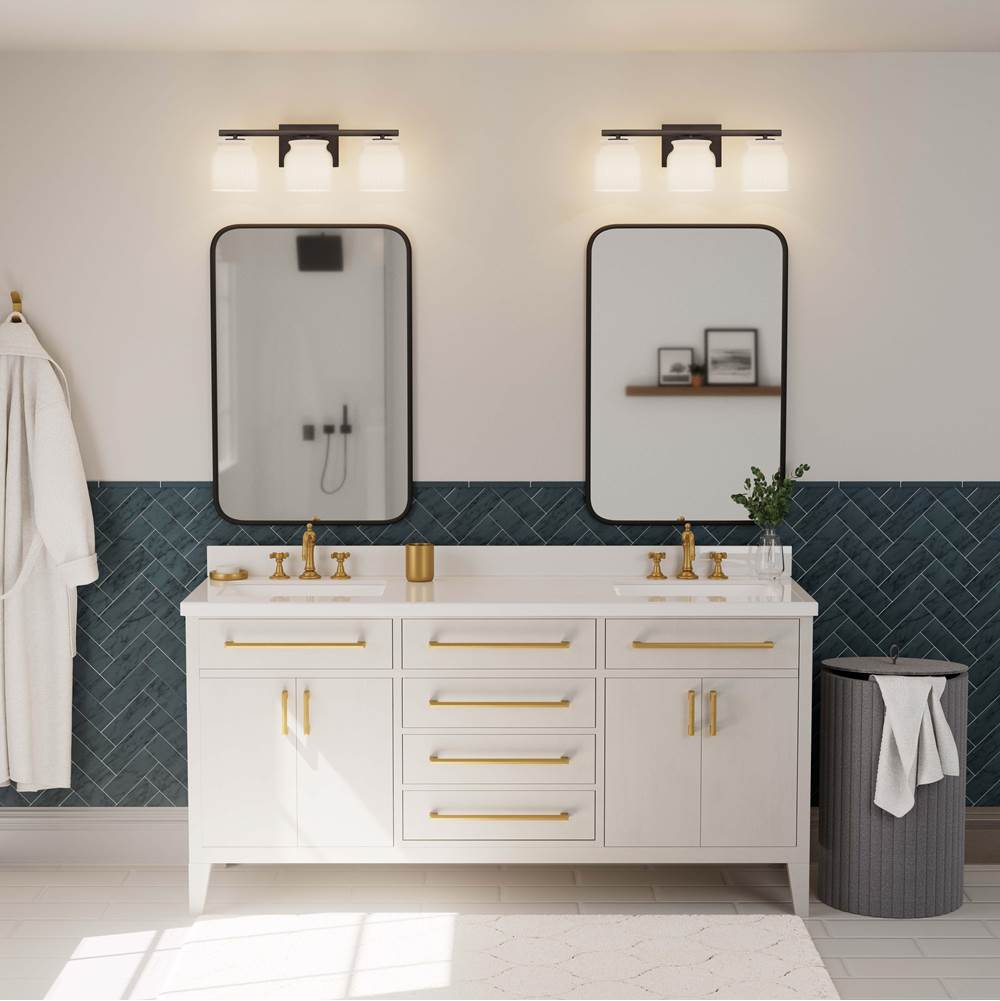 Hunter 13186 Matte Bronze Harlowe Jasmine Roth 3 Light Medium 22 Inch Bath Vanity Image 2