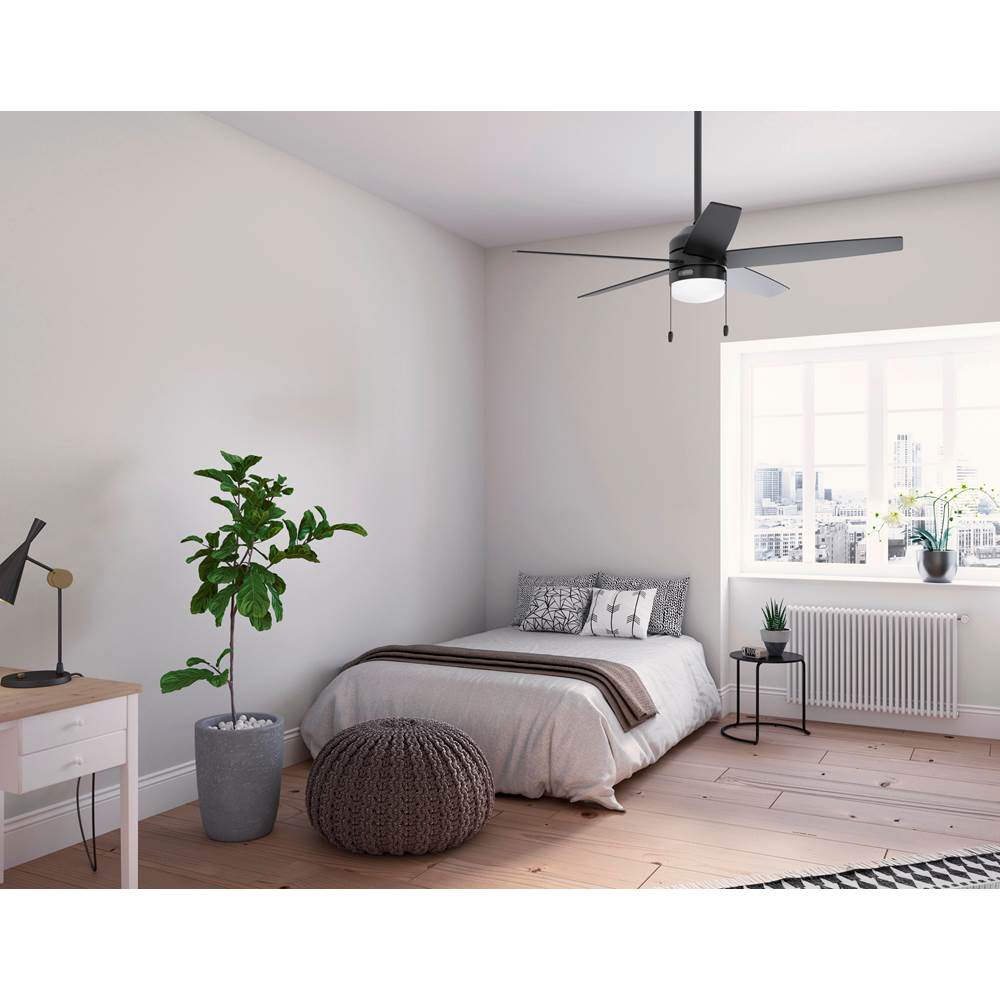 Hunter 52491 Matte Black 52 Inch Bardot Matte Black Ceiling Fan With Led Light Kit And Pull Chain Image 5