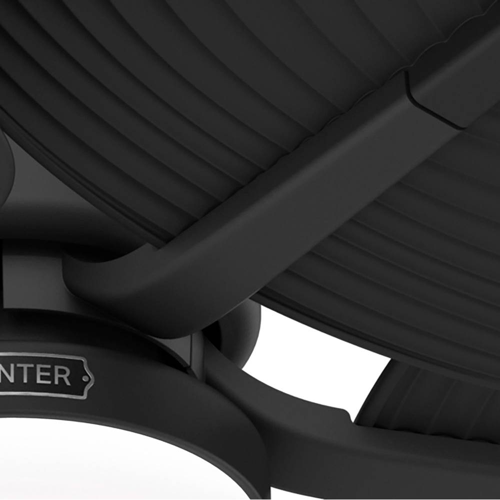 Hunter 53013 Matte Black 52 Inch Tropic View Matte Black Damp Rated Ceiling Fan With Led Light Kit And Wall Control Image 6