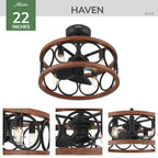 Hunter 50105 Matte Black 22 In Haven Fandelier - Matte Black Image 6