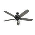 Hunter 51614 Matte Black 60 Inch Dondra Matte Black Ceiling Fan With Led Light Kit And Pull Chain Image 1