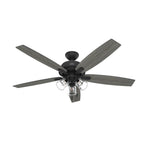 Hunter 51614 Matte Black 60 Inch Dondra Matte Black Ceiling Fan With Led Light Kit And Pull Chain Image 1