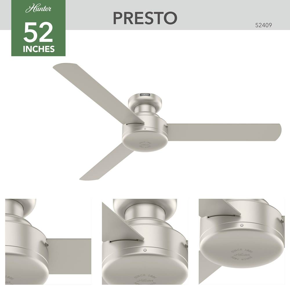 Hunter 52409 Matte Nickel 52in Presto Lp -matte Nickel Image 2