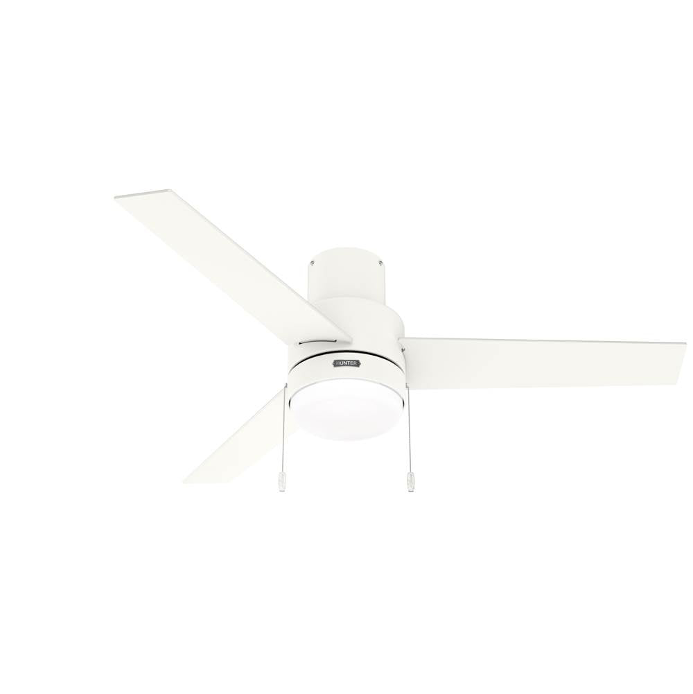 Hunter 51972 Matte White 52 Inch Brunner Matte White Low Profile Ceiling Fan With Led Light Kit And Pull Chain Image 5