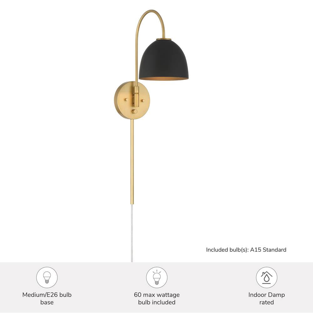 Hunter 48175 Luxe Gold Erling 1 Light Large Pin Up Sconce Gold Image 5
