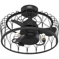 Hunter 52969 Matte Black 20 Inch Rotonda Matte Black Ceiling Fan With Led Light Kit And Handheld Remote Image 1