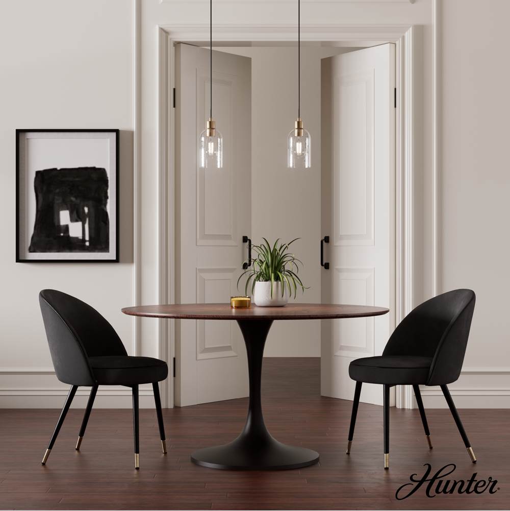 Hunter 45227 Alturas Gold Lochemeade Alturas Gold With Clear Seeded Glass 1 Light Pendant Ceiling Light Fixture Image 5