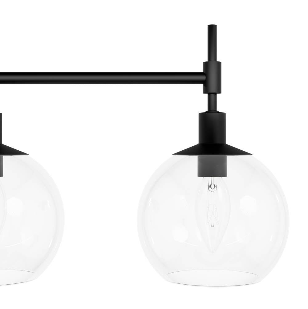 Hunter Xidane Matte Black With Clear Glass 5 Light Chandelier Ceiling Light Fixture