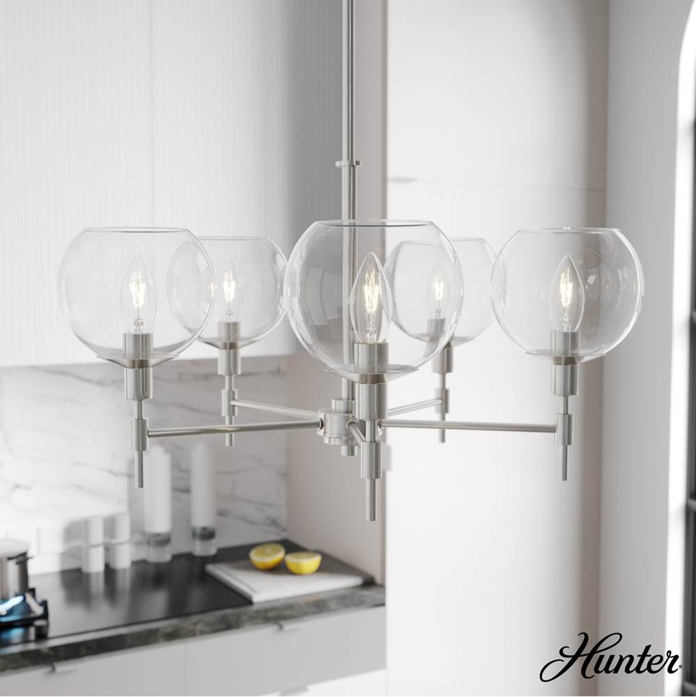 Hunter 19742 Brushed Nickel Xidane 5 Light Chandelier Image 3